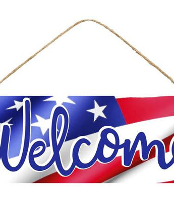 15" American Flag Welcome Sign