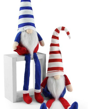 17.5" Sitting Patriotic Gnome