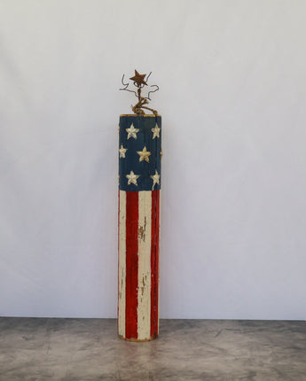 31" Wood American Flag Firecracker