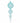 11" Turquoise Blue Bubblegum Glass Finial
