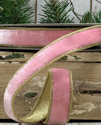 1" Strawberry Pink Lush Velvet Ribbon