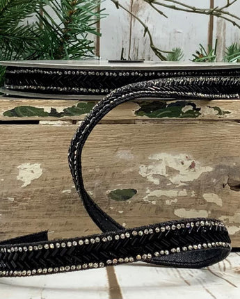 .5" Black Chevron Bead Ribbon