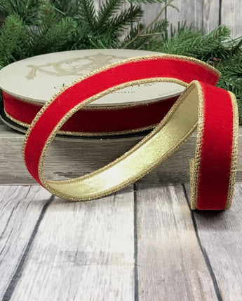 1" Red Velvet Ribbon