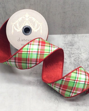 2.5" Multicolor Diagonal Plaid Ribbon