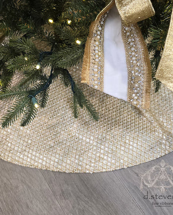 72" Winter White Sequin Tree Skirt