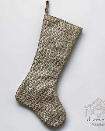 25" Winter White Sequin Stocking