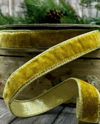 1" Light Gold Lush Velvet Ribbon