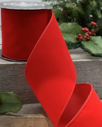 4" Red Velvet Ribbon