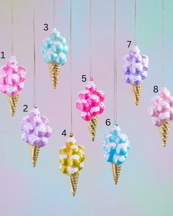 6" Ice Cream Cone Ornament (Sold Separately)