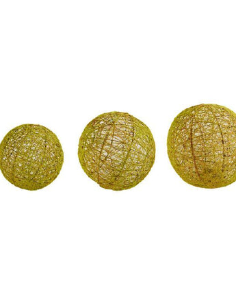 Mossy Round Wire Ball Ornaments (Sold Separately)