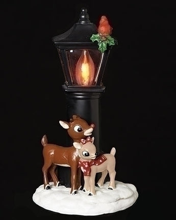 7" Rudolph & Clarice Lamp Post Nightlight