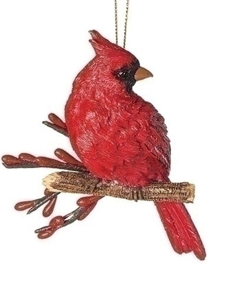 4.5" Cardinal on Branch Ornament