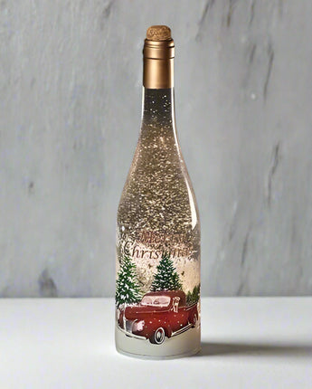 12" Red Truck Wine Bottle Water Globe