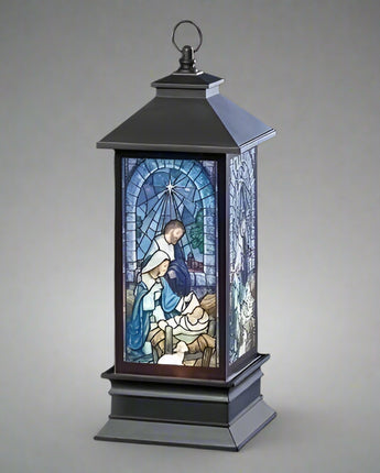 10.5" Stained Glass Holy Family Water Globe