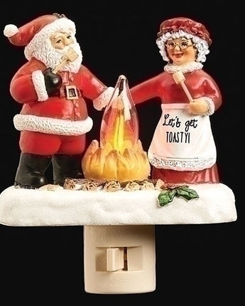 5" Santa & Mrs. Claus Campfire Nightlight