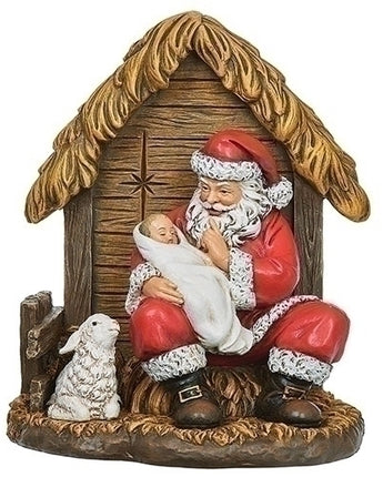 6.5" Seated Santa and Baby Jesus