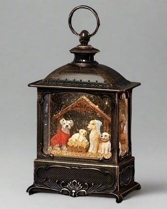 8.75" Holy Family of Dogs Water Globe