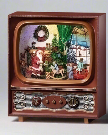 9.75" Vintage TV Santa Scene Water Globe