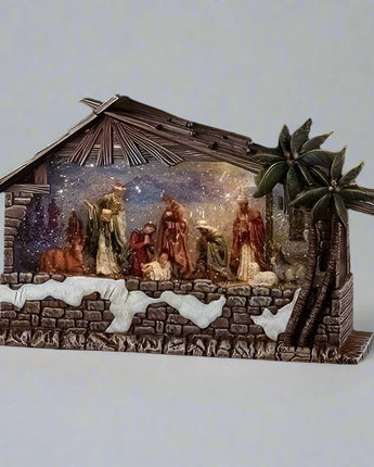 8.25" Nativity Stable Water Globe