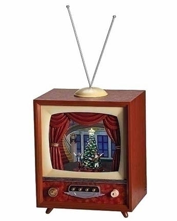 8.25" Vintage TV with Rotating Nutcracker Scene