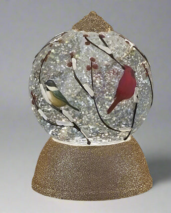 5" Cardinal & Chickadee Water Globe