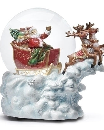 5.7" Santa and Reindeer Snowglobe