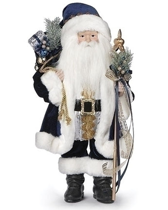 18" Navy Santa with Staff