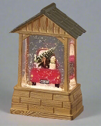 5" Barn with Dogs Water Globe