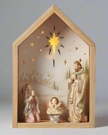 9.5" Lighted Framed Nativity