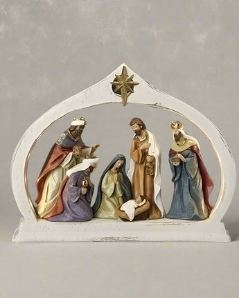 10" Lighted Nativity in Arch