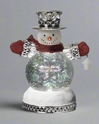 10" Faceted Snowman with Scarf Water Globe