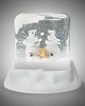 5" Polar Bear Campfire Water Globe