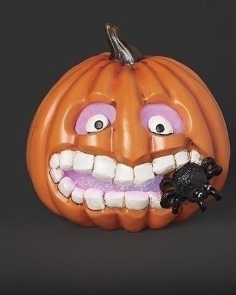 8" Jack O'Lantern Eating Spider