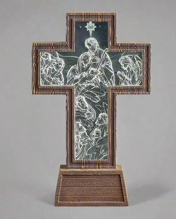11" Lighted Holy Family Cross