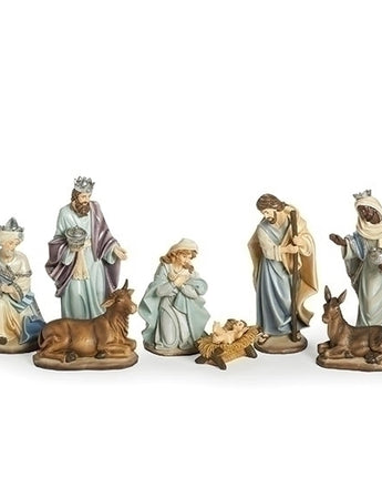 10" Blue Nativity (Set of 8)