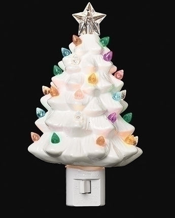 7" White Vintage Tree Nightlight