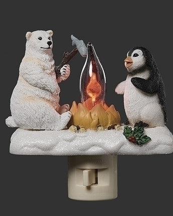4.5" Polar Bear and Penguin Campfire Nightlight
