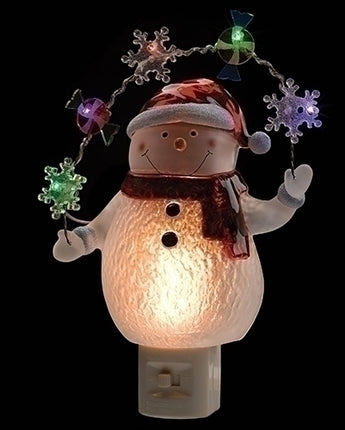 7.75" Snowman with Snowflake Nightlight