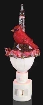 6" Cardinal with Holly Bubble Nightlight