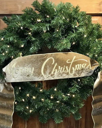 70" Gold Velvet "Merry Christmas" Banner