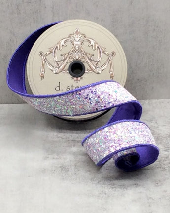 1.5" Lavender Sugar Plum Glitter Ribbon