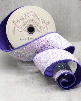2.5" Lavender Sugar Plum Glitter Ribbon