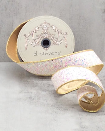 1.5" Icy Iridescent Sugar Plum Glitter Ribbon