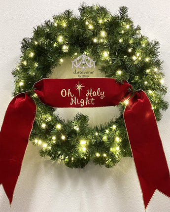 70" Red Velvet "O Holy Night" Banner