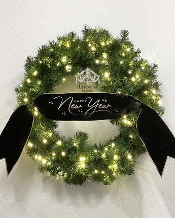 56" Black Velvet "Happy New Year" Banner