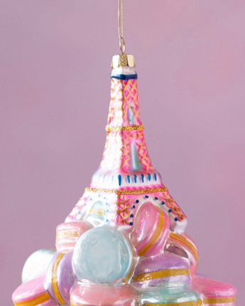 5.5" Eiffel Tower on Macarons Ornament (Sold Separately)