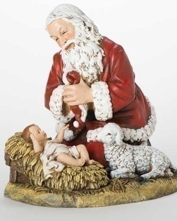 13" Kneeling Santa with Lamb