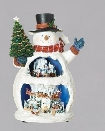 12" Snowman with Rotating Figures