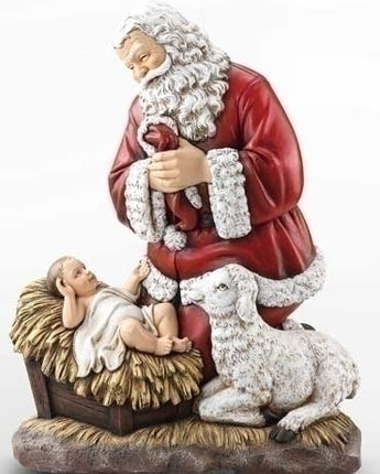 24" Kneeling Santa Figurine