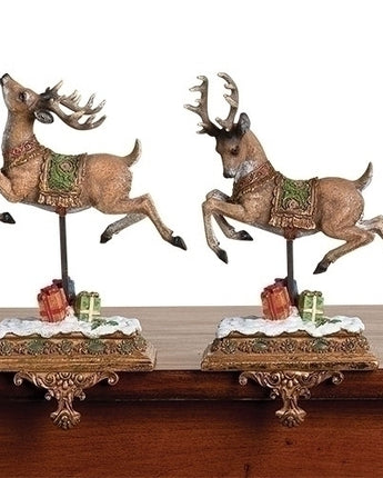 8" Reindeer Stocking Holder (Set of 2)